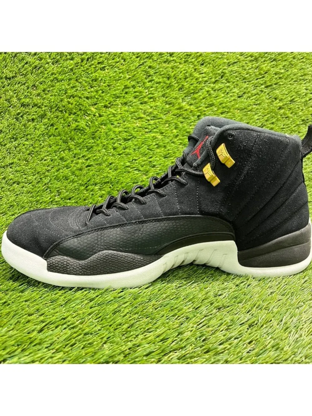Nike Air Jordan 12 Retro Reverse Taxi Mens Size 15 Black Athletic Shoes Sneakers